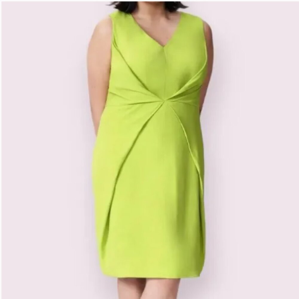 Universal Standard Raven V-Neck Dress Lime Green Dress size 14-16 - Picture 2 of 5